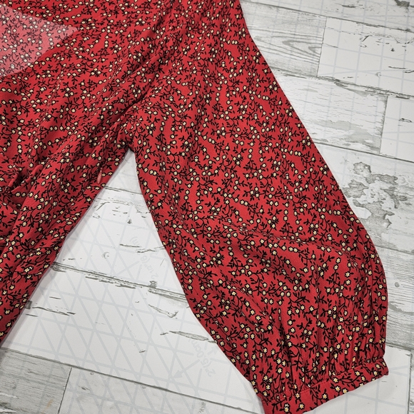Free People Red Floral Tie-Front Tunic - Picture 10 of 12